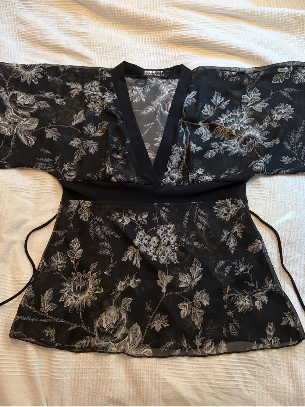 Rampage Black and White Floral Top